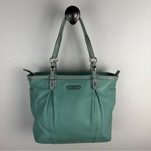 Y2K COACH Gallery Handbag Aqua Mint Blue Green Leather Vintage F16565